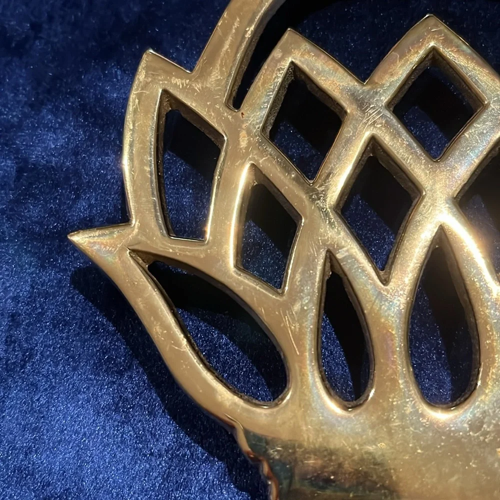 Newport Pineapple Trivet Virginia Metalcrafters Brass Vintage 1976 Discontinued